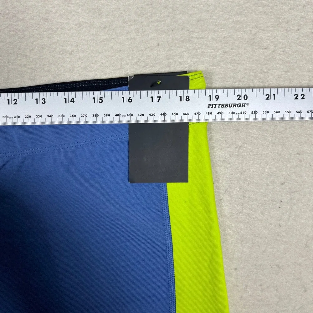 Nike Sportswear Colorblock Leg-A-See Leggings Womens L Blue Neon Green NWT - Picture 6 of 10